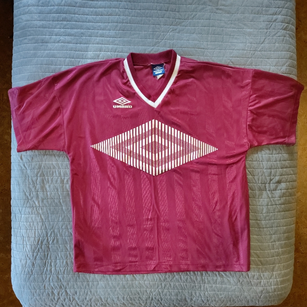 Vintage 90s Umbro Soccer Jersey Size Large Red